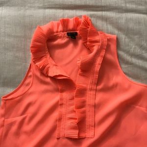 Coral ruffle J. Crew factory sleeveless top